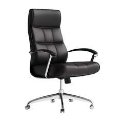 Black Office Chair isolated on transparent background