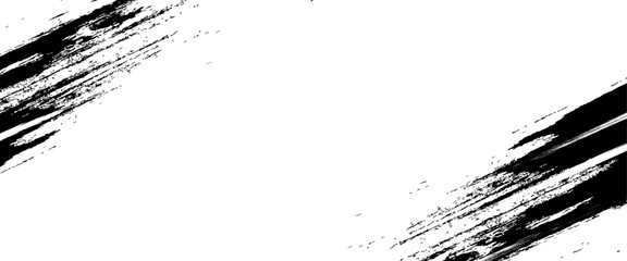 Vector black brush stroke on white background.