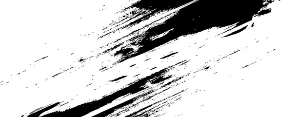 Vector black brush stroke on white background.