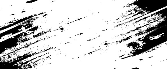 Vector black and white with grunge style, Abstract black and white brush strokes on a canvas with Black ink texture