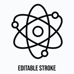Atomic, Science Vector Icon, Isolated Vector Lineal Style Icon, Editable Stroke.