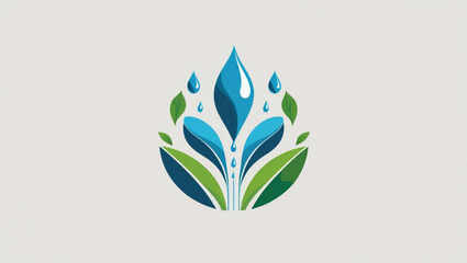  Water Drop and Leaf Growth Logo Vector