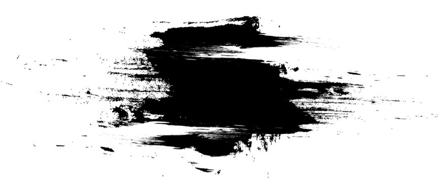 Vector black ink brush strokes background painted design.