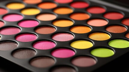Naklejka premium Close-up of a colorful eyeshadow palette.