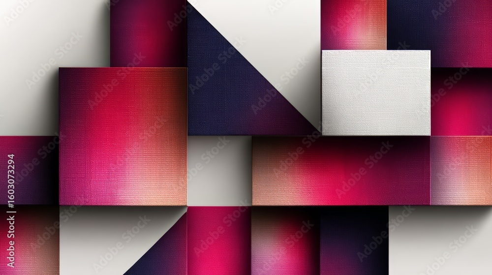 Poster colorful abstract design made up of squares and triangles