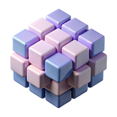 Fototapeta premium Pastel cube design render abstract art blocks geometric shape modern wallpaper background illustration 3d render