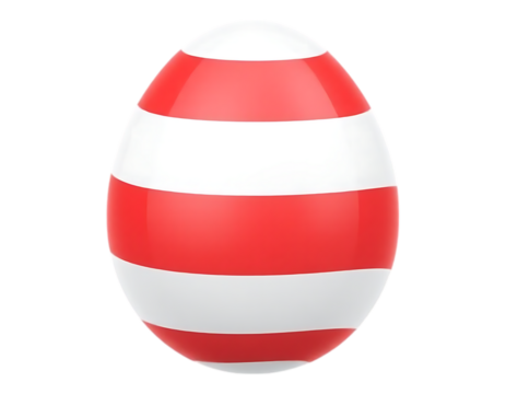 Red and White Striped Easter Egg