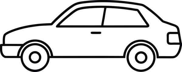 summer road trip car   line art 