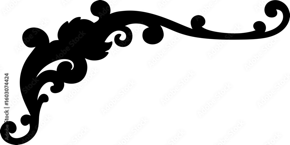 Poster elegant swirling flourish design element for vintage invitations and creative projects, ideal for ad