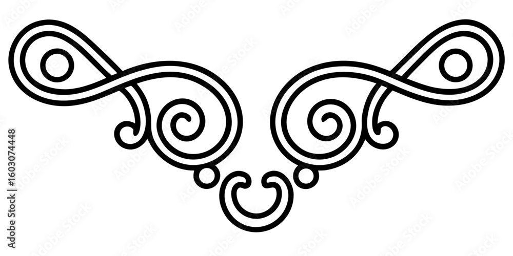 Poster elegant flourish design element perfect for invitations or vintage style branding, adding graceful t