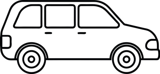 summer road trip car line art