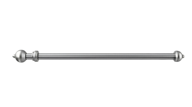 Silver curtain rod isolated on transparent background 