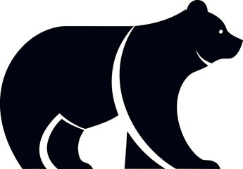 Bear and polar silhouette logo icon in flat style, perfect for wildlife branding and outdoor adventure themes.

