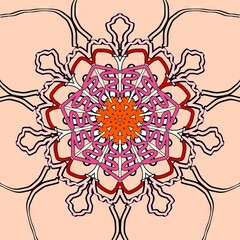 Abstract colorful mandala design with intricate patterns and shapes  