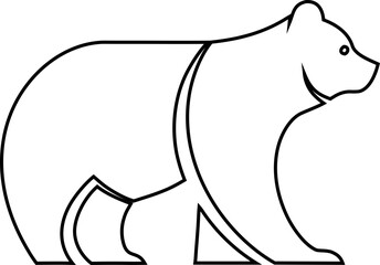 stylish Outline bear icon vector, flat design for adventure gear, outdoor brands, and more.