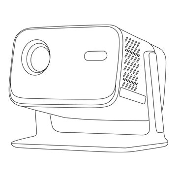 recommend clip art: Projector line art vector design. Projector outline illustration design.