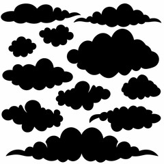 Group of different clouds stock illustration
