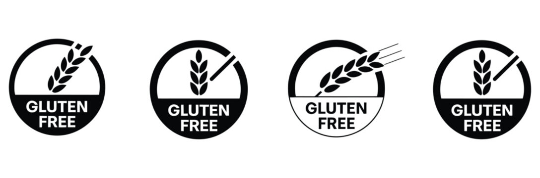 Discover delicious and safe eating with these clear gluten-free certification icons, perfect for labeling healthy food products and promoting dietary awareness.