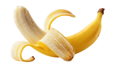 Peeled Banana Isolated on Transparent Background