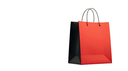 Red paper shopping bag for retail packaging

