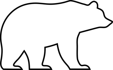 Vector bear outline logo, clean and minimal icon for wildlife, forest, or adventure branding.

