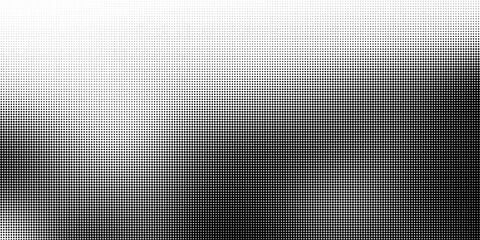 black and white background with halftone dots.