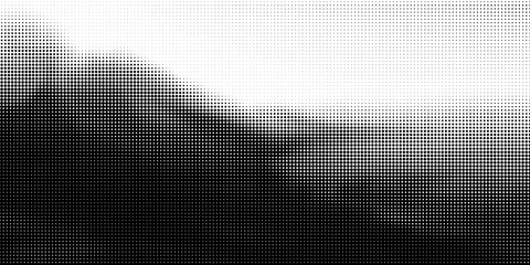 black and white background with halftone dots.