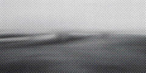 black and white background with halftone dots.
