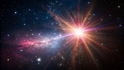 Bright Interstellar Light Burst Against Dark Space