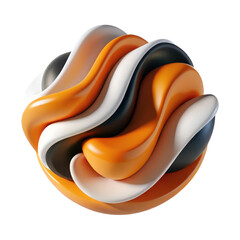 Obraz premium Abstract render design wallpaper background modern art orange white black sphere illustration 3d graphic 100