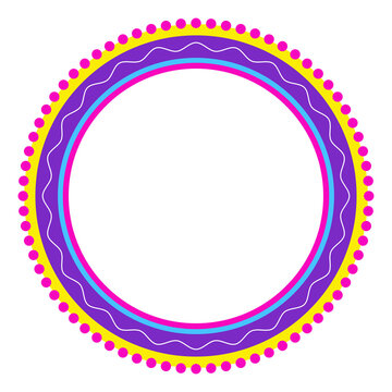 Colorful round text box festive mandala for invite decoration