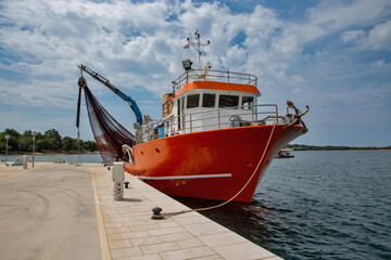 Fishing trawler docked at Adriatic pier