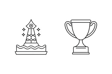 Lighthouse trophy award symbol winner victory