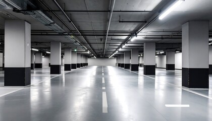 Empty underground parking garage