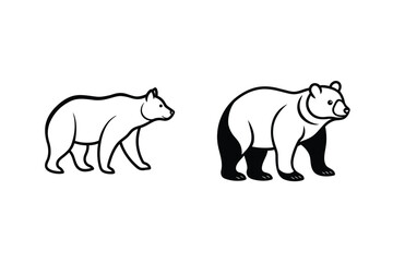 Black and white bears walking grizzly bear polar bear