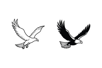 Majestic eagles soaring in flight bird flying