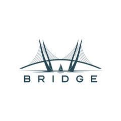 Unique bridge logo Modern and minimalist vector and abstract logo