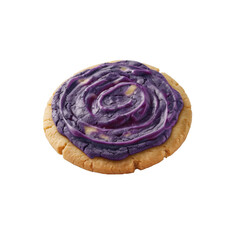 Delicious Ube Swirl Cookie on Black Background