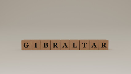 Gibraltar Wooden Block Letters, Isolated on a white background.