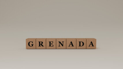 Grenada Wooden Block Letters, Isolated on a white background.