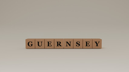 Guernsey Wooden Block Letters, Isolated on a white background.