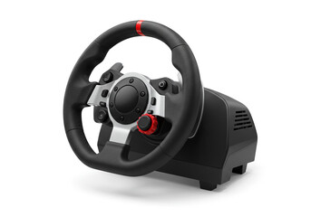 Realistic Racing Steering Wheel Controller with Dashboard-Inspired Design