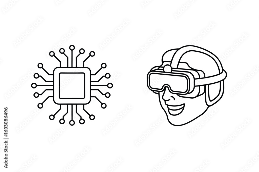 Poster microchip and virtual reality headset circuit board