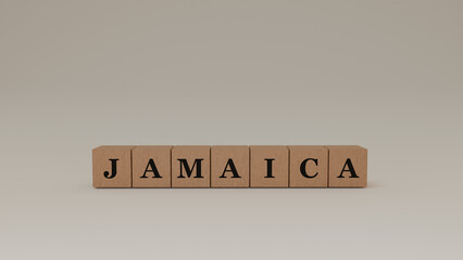Jamaica Wooden Block Letters, Isolated on a white background.