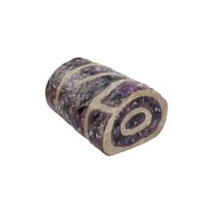 Delicious Blueberry Swirl Cake Roll, Isolated on Black Background