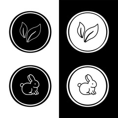 Cruelty-Free and Organic Product Icons – Minimal Black & White Symbol Set