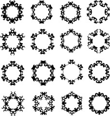 set of black florals stars like frames