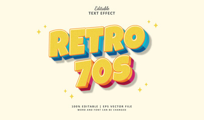 Retro 70s Editable Text Effect Style 3d Cplourful Groovy