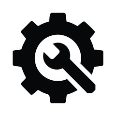 Mechanical gear with wrench silhouette for industrial design