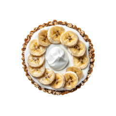 Delicious Banana Cream Tart with Oat Crust, Overhead Shot